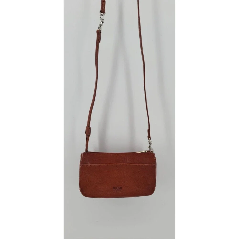 HOBO International Crossbody In Polished Leather Convertible to a Wristlet